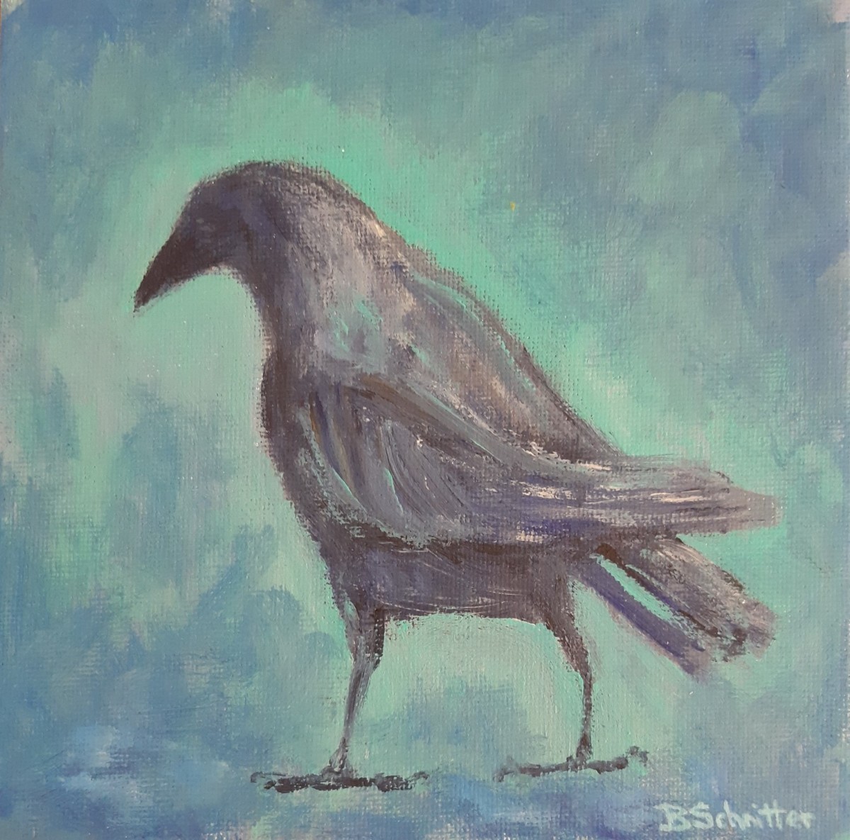 Crow walking by Bonnie Schnitter 