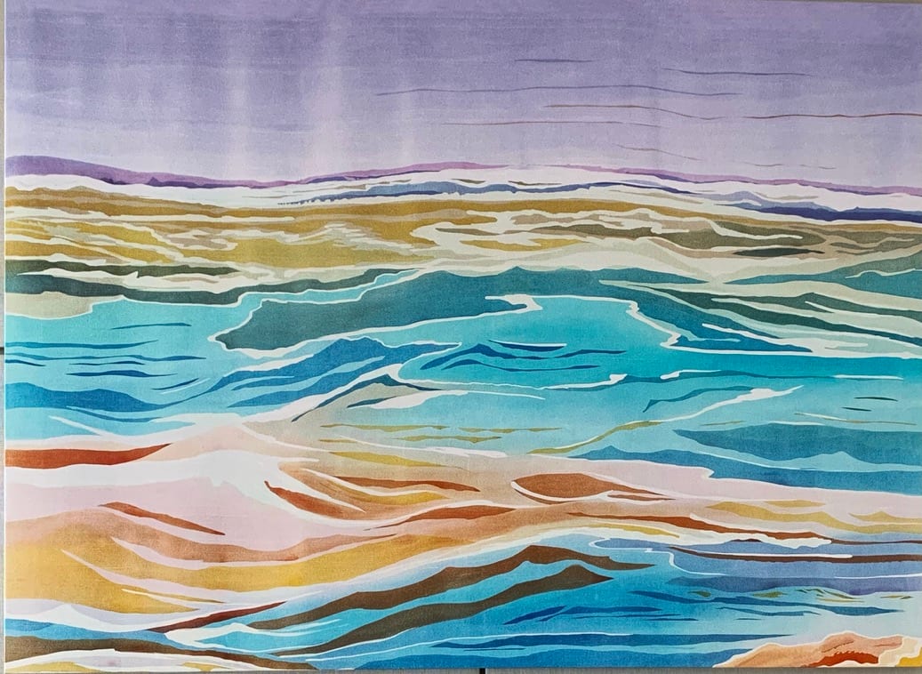 Silk landscape (title unknown) by Mary Edna Fraser 