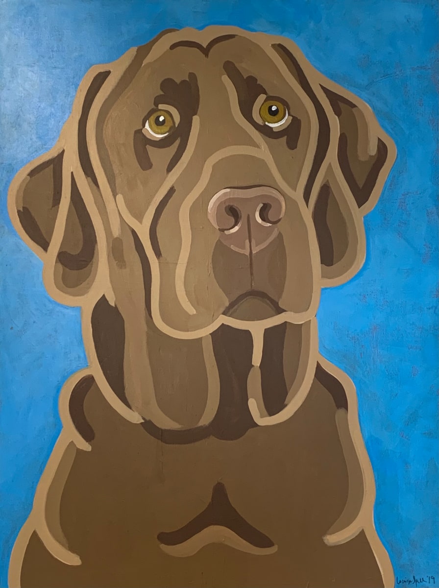 Chocolate Lab (title unknown) by Louise Hall 