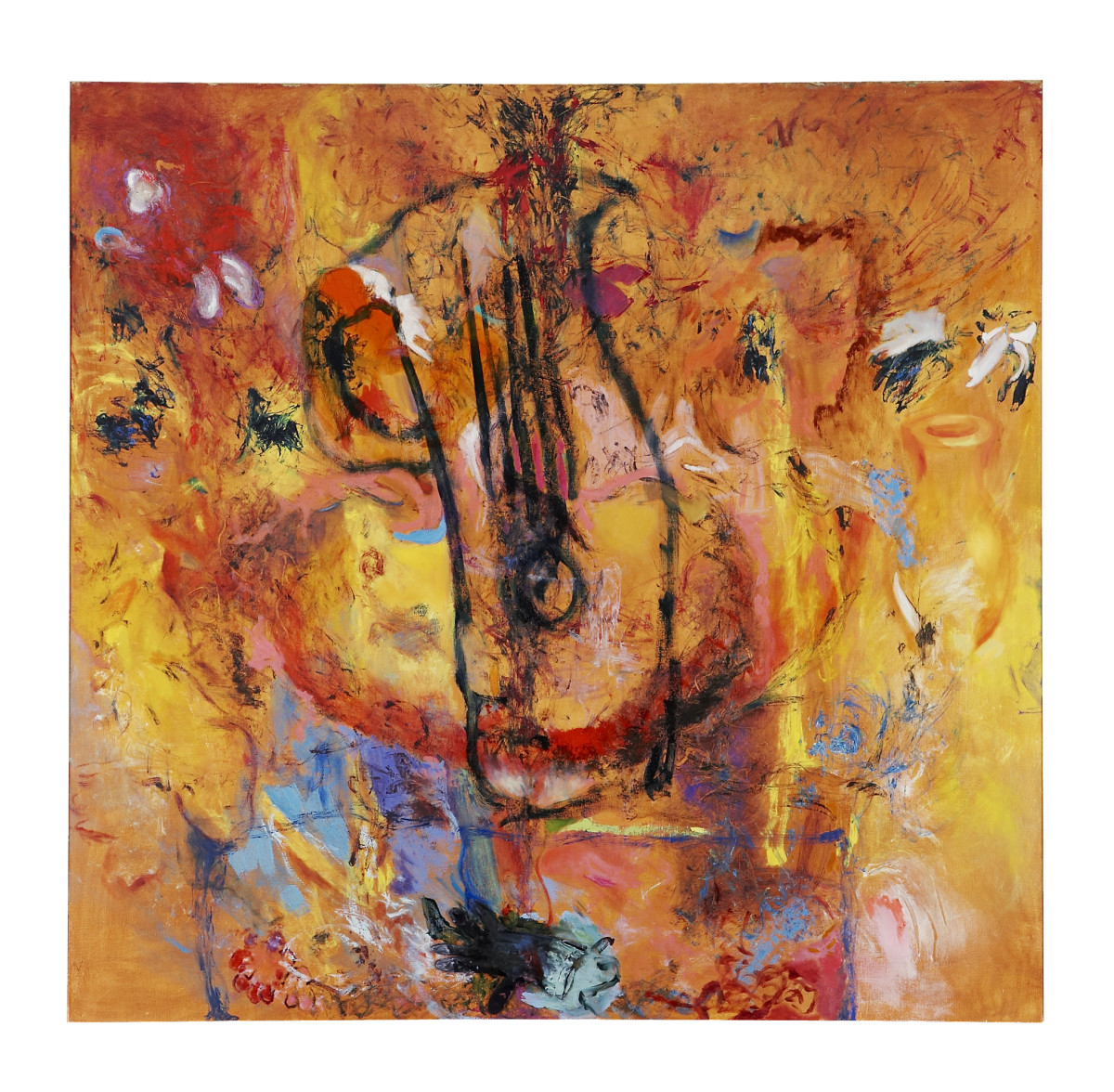 The Blue Guitar and a Caged Bird Tossed Into the Night Air by Ginny Sykes 