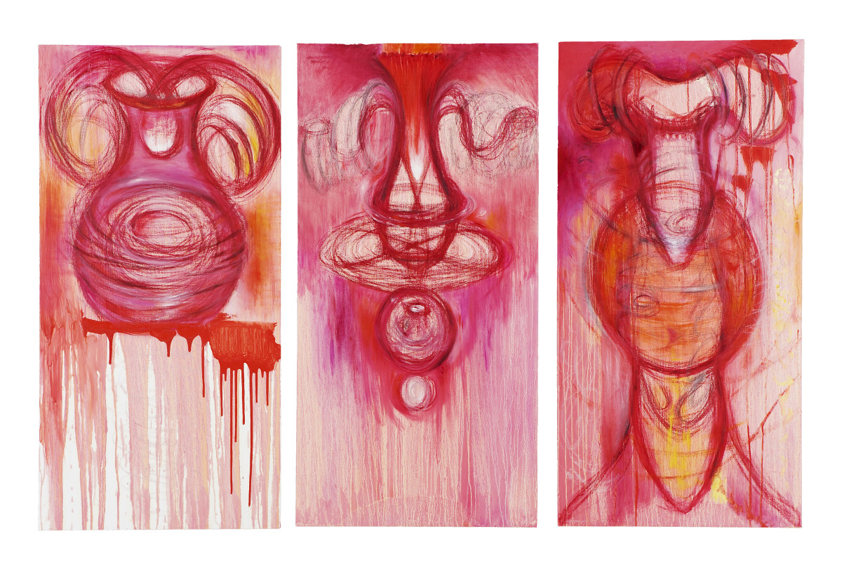 Pink Triptych by Ginny Sykes 