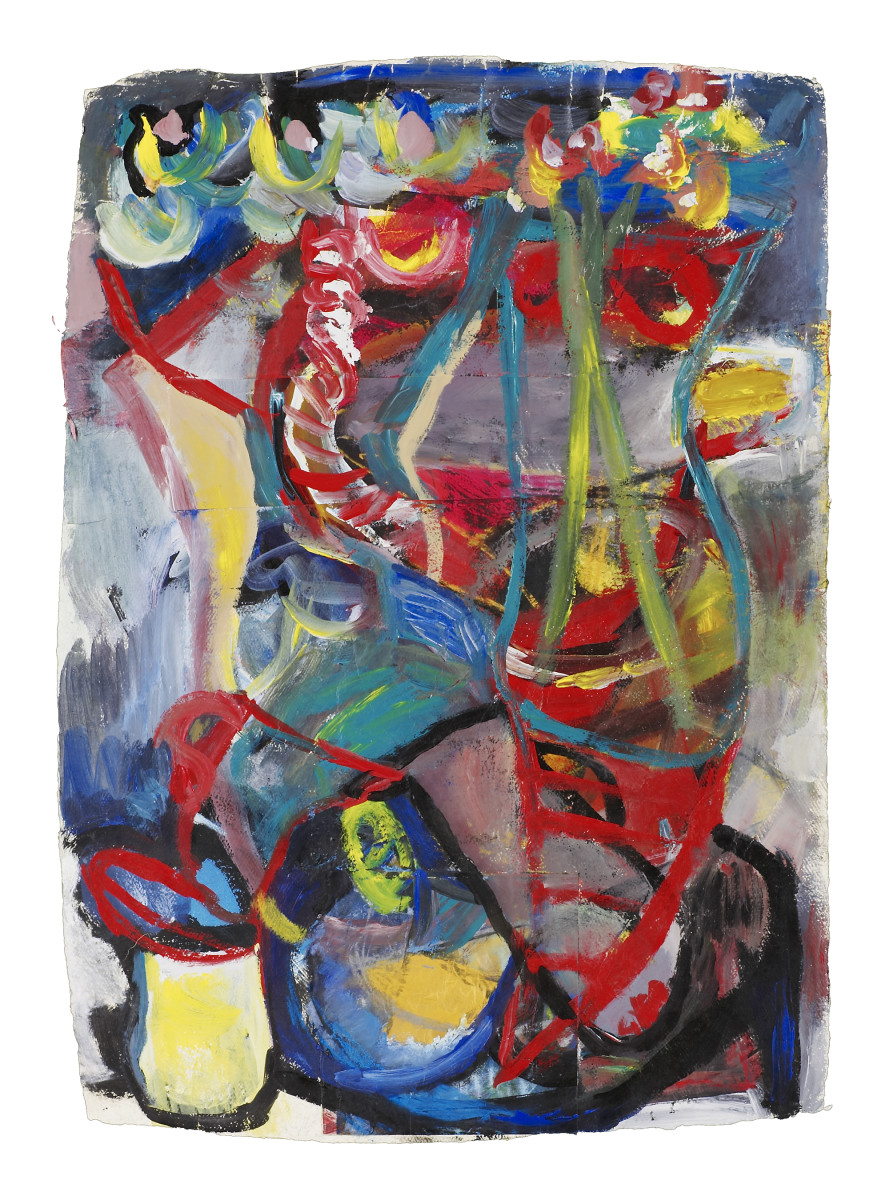 Vases with Flowers and Yellow Cup by Ginny Sykes 