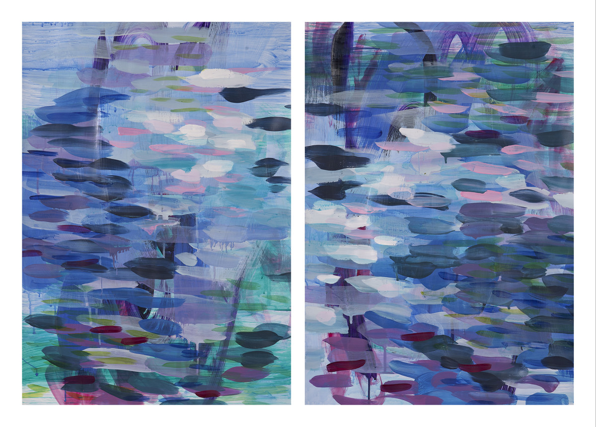 Blue Diptych 1 by Ginny Sykes 