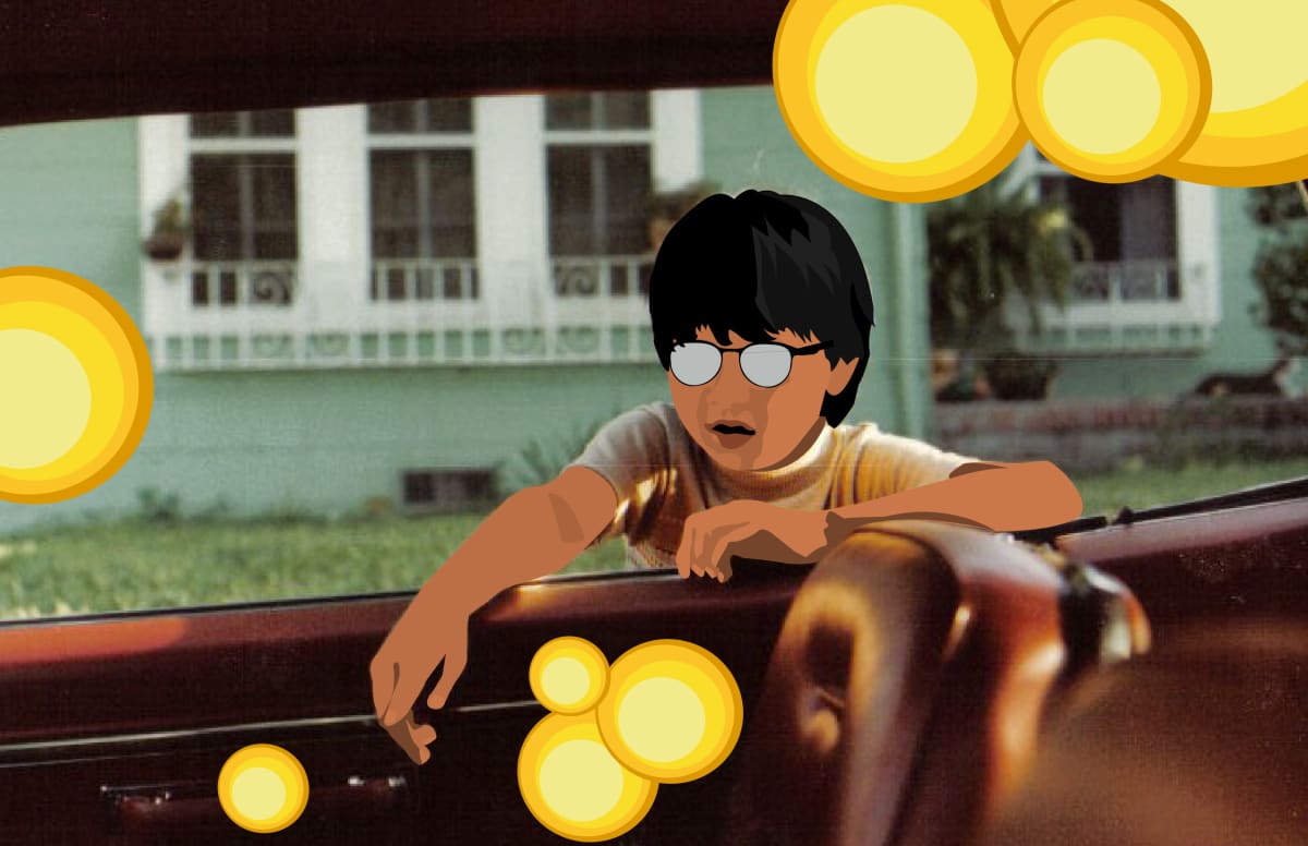 Thunderbird  Image: Thunderbird is a photograph taken by my father Raymond Gonzales. We were talking cars as he was detailing my mother's 1964 Thunderbird. he snapped this quick photo of me on Kodachrome with his Nikon F2 Photomic. I started a collaboration with my father with this first image. More to come! (Click the purchase link for size options)
