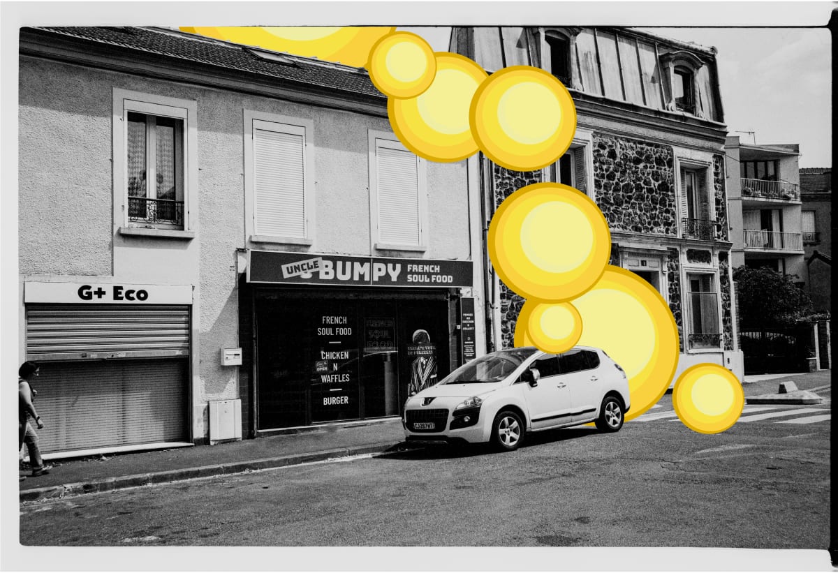 Uncle Bumpy French Soul Food by Miguel Maltos Gonzales  Image: We found Uncle Bumpy in a quiet neighborhood named Noisy-le-Sec near a school. I always try local food and this is as local hole in the wall as you can get! A walk up French soul food spot with menu items named after U.S west coast rap songs. I highly recommend finding this gem if you are ever in Paris.