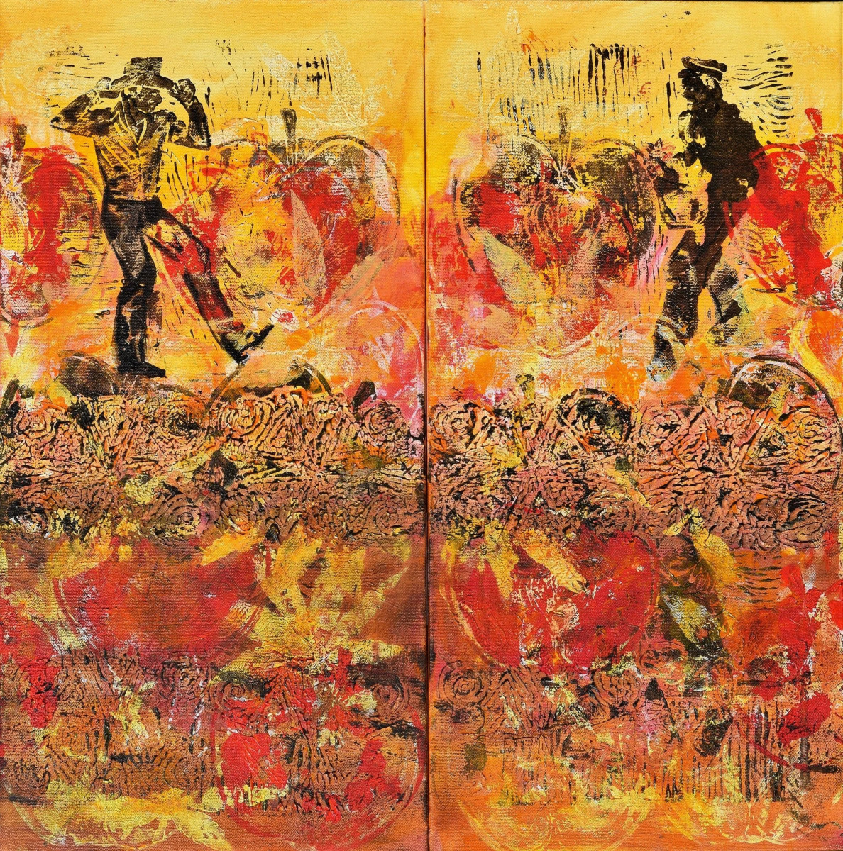 A Mother's Son's Diptych by Gwen Meharg 
