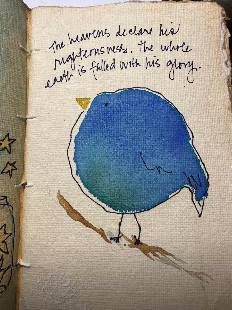 Fat Bluebird Sketch by Robin Moore, Image 1.