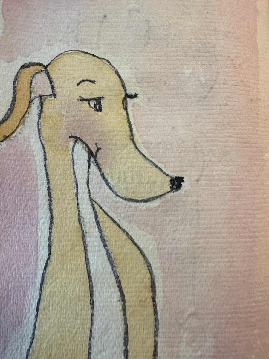 Flirty Greyhound Sketch by Robin Moore, Image 1.