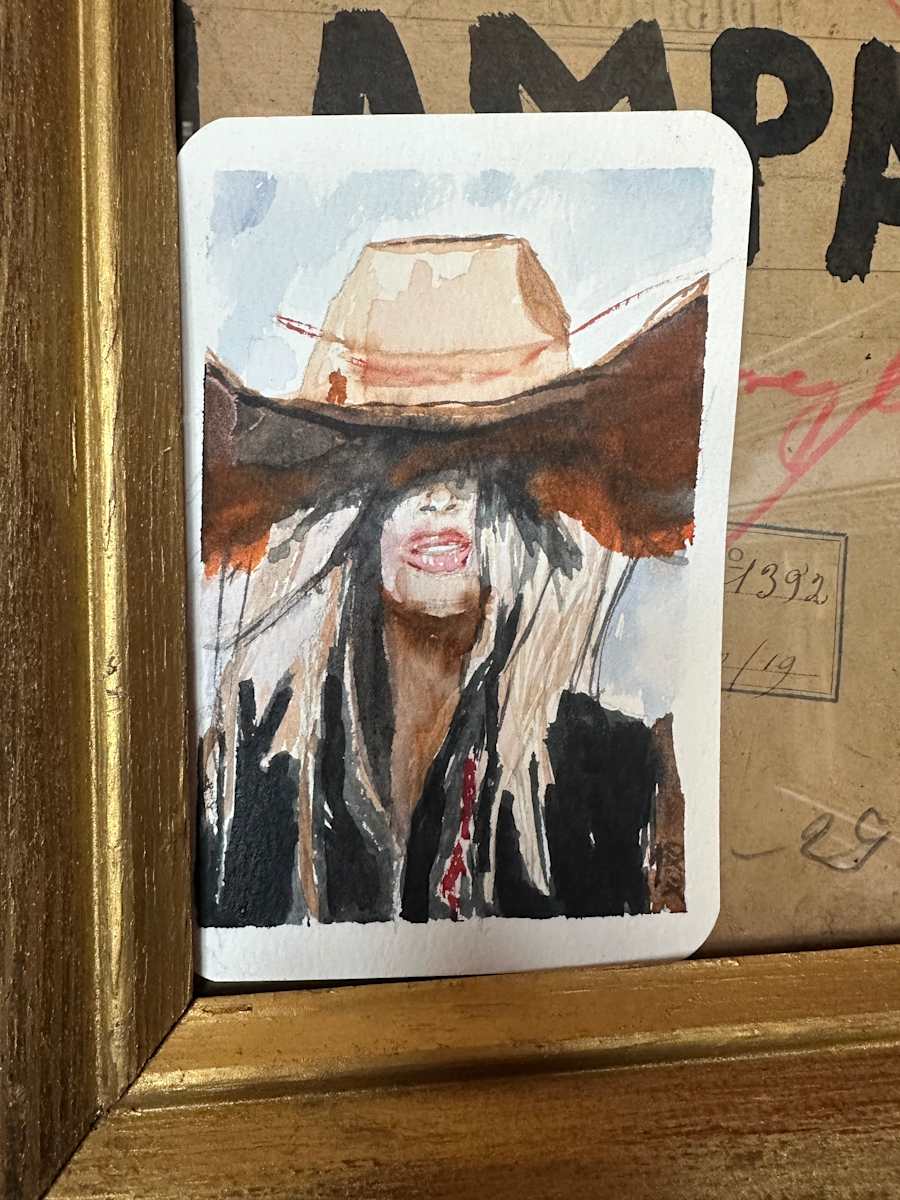 Lampasas Cowgirl postcard by Robin Moore, Image 1.