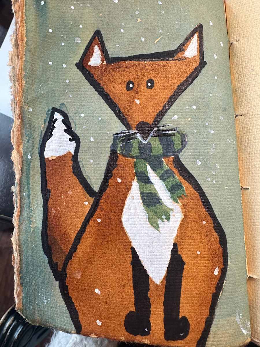 Snow Fox Sketch by Robin Moore, Image 1.