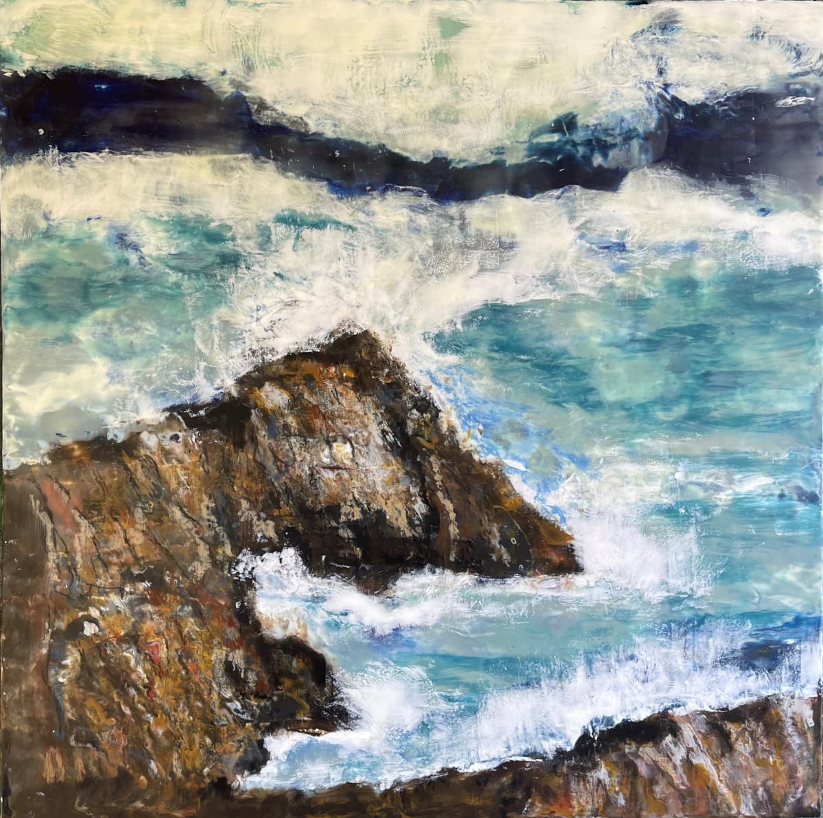 Cut Loose by Shima Shanti  Image: Encaustic Art is multi-faceted and many-layered. Every layer of beeswax, fused one upon the other creates the painting's story. 
