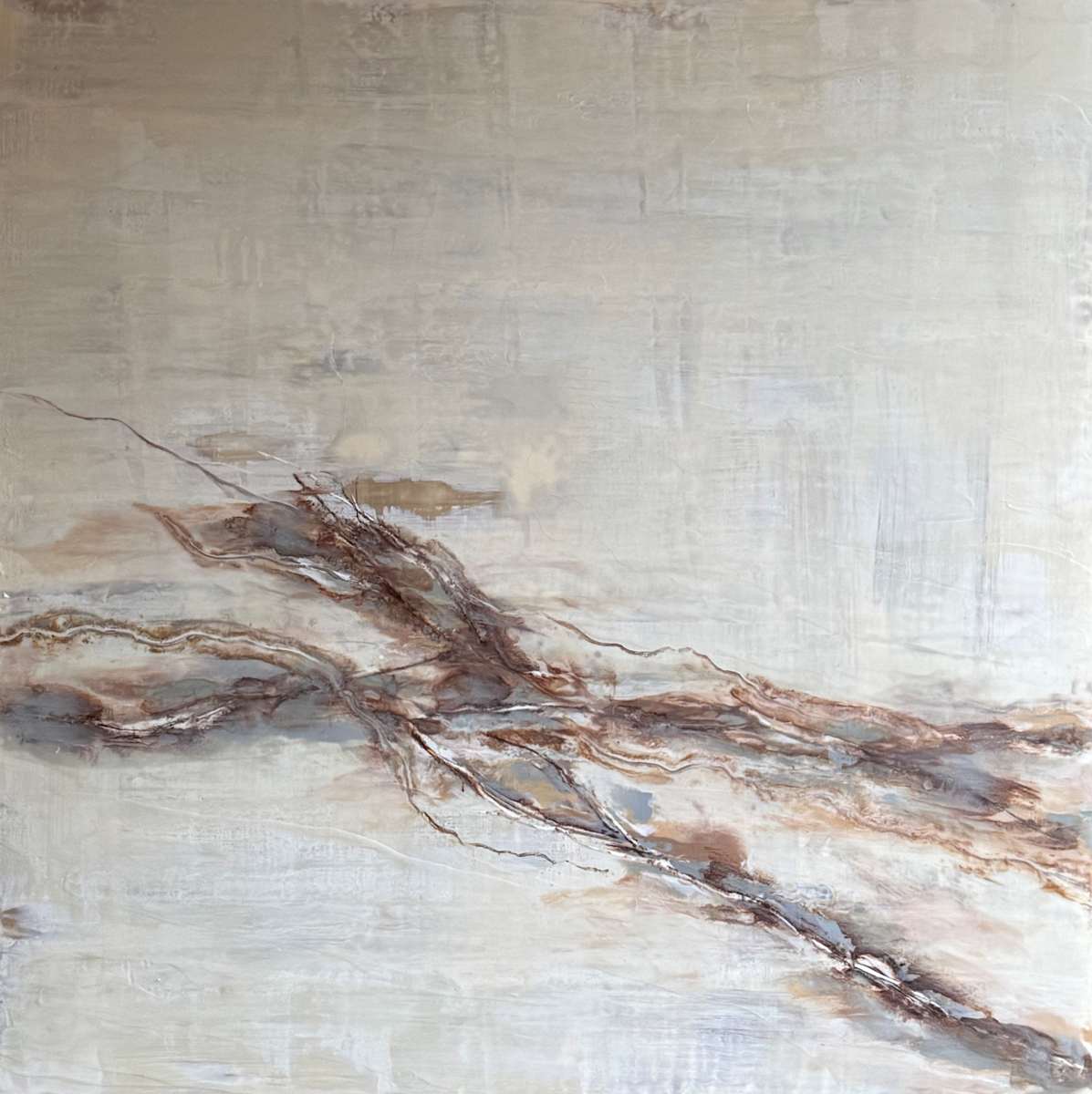 Dry Creek by Shima Shanti  Image: Jagged riverbanks etched in stone and tempered by time. Every curve and crevice wind-worn-dry and sun-faded. Parched earth poised for the promise of coming rains