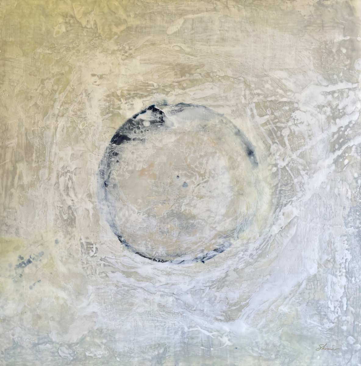 Moon Shadow by Shima Shanti  Image: White-on-white earth-tone palette. Neutral yet deep. In this simplicity unexpected levels of complexity arise. 