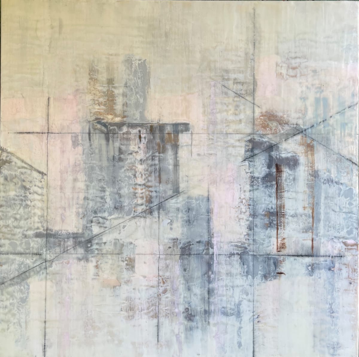 Verge of Sunrise by Shima Shanti  Image: I love the quiet stillness of this painting imbued with the blush of dawn rising over an awakening city.