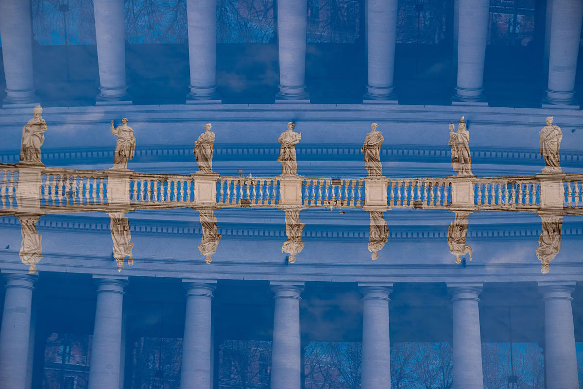 ROME #32 by Robin Vandenabeele  Image: Statues on the surrounding buildings of the Piazza San Pietro in the Vatican, Italy.
