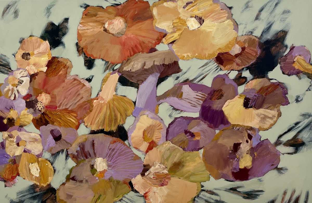 Shrooms & Pansies by Kate Owen 