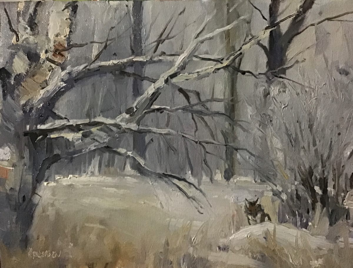 Winter Fox hiding 