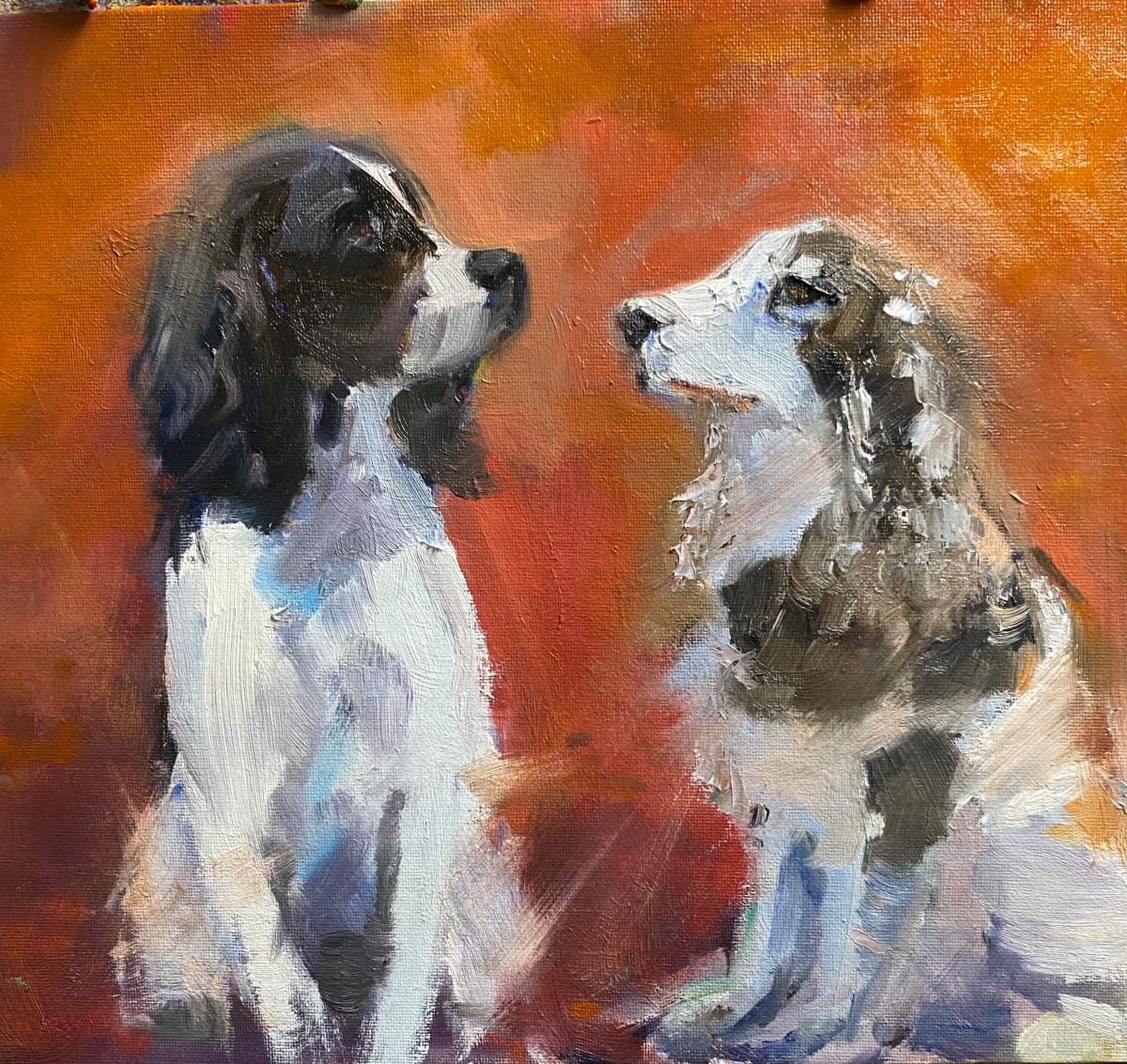 The Teacher ( dogs) by karen pedersen  Image: Plan for new painting 
