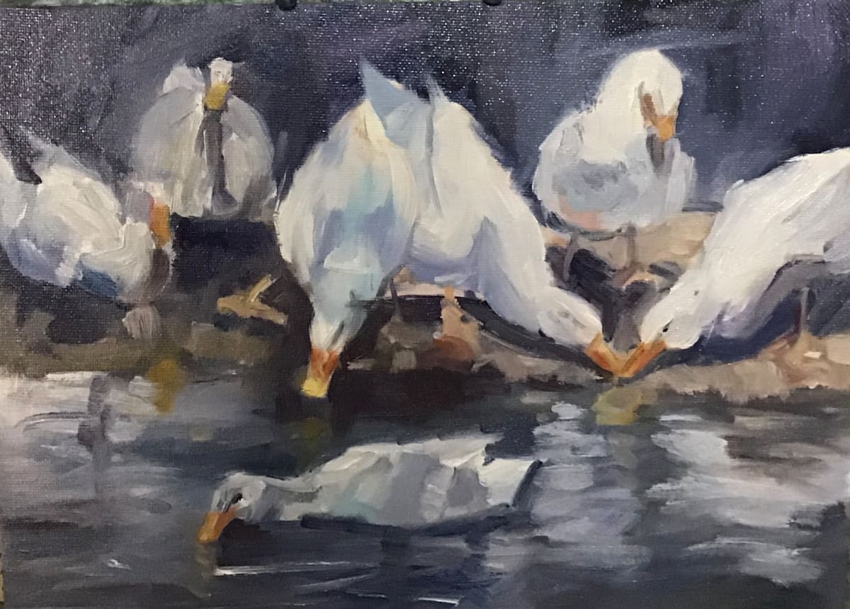 Cocktail Hour. (White Ducks) by karen pedersen 