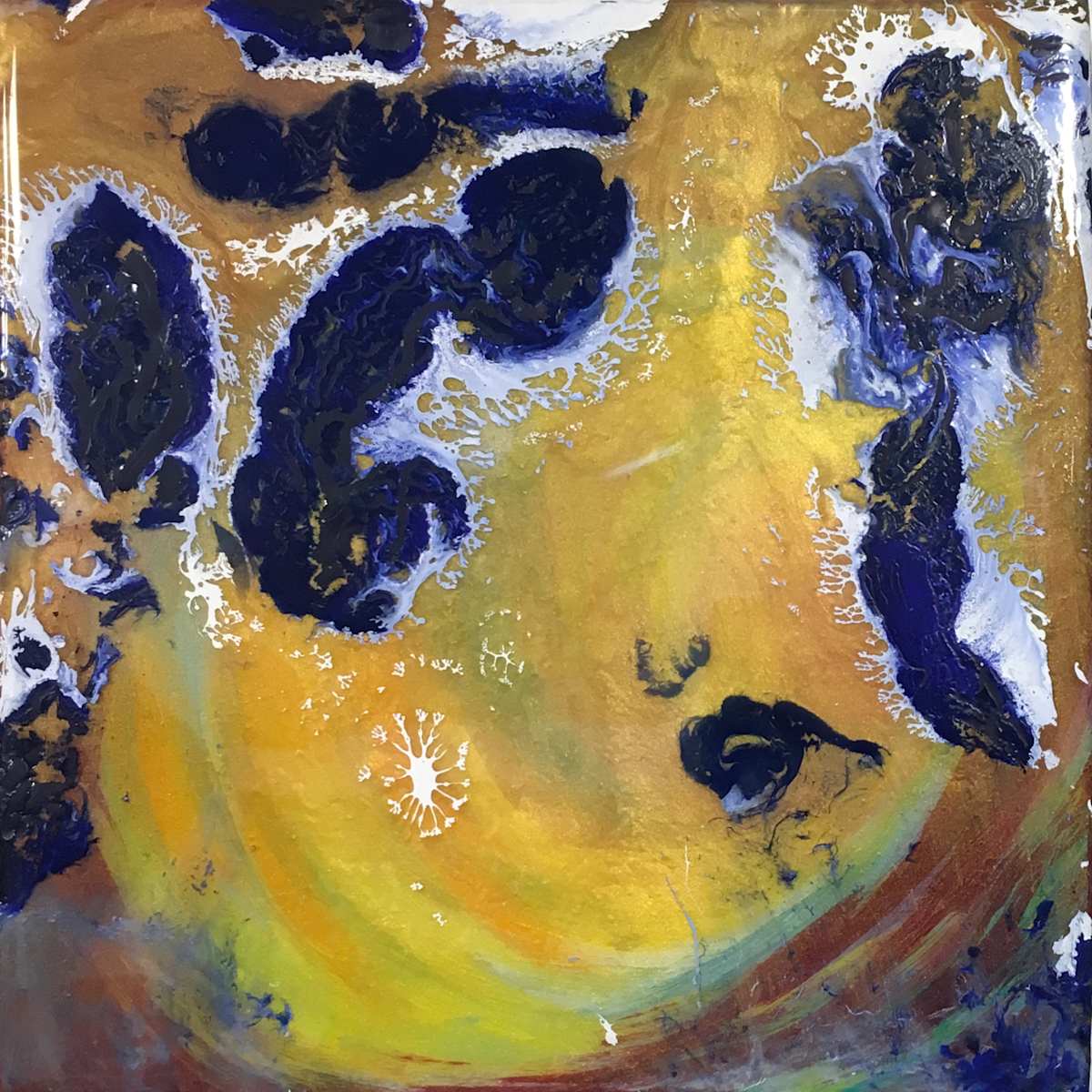 Blue Amoebas by Jennifer Brewer Stone 