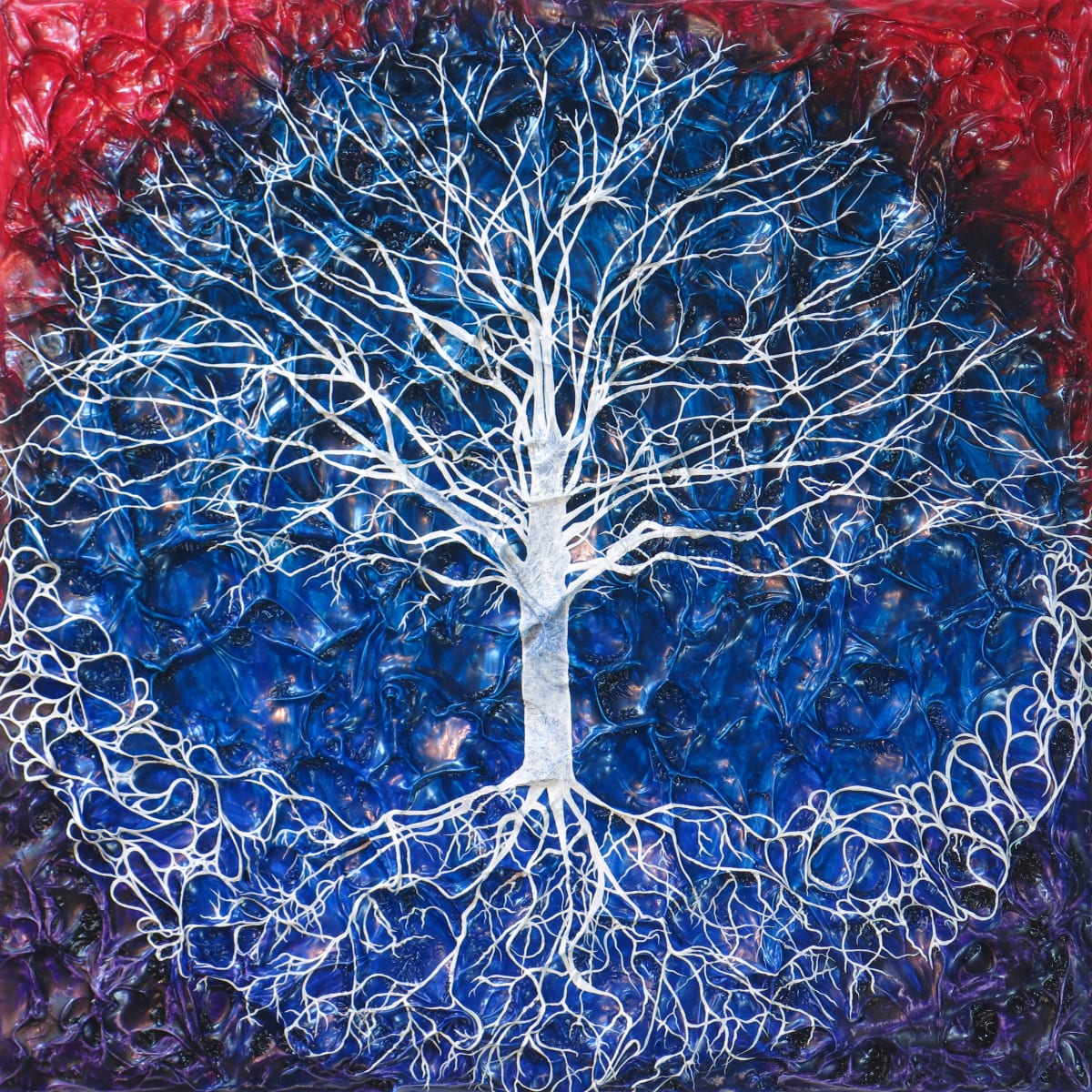 Tree of Life - Framed to 16x16" by Jennifer Brewer Stone 