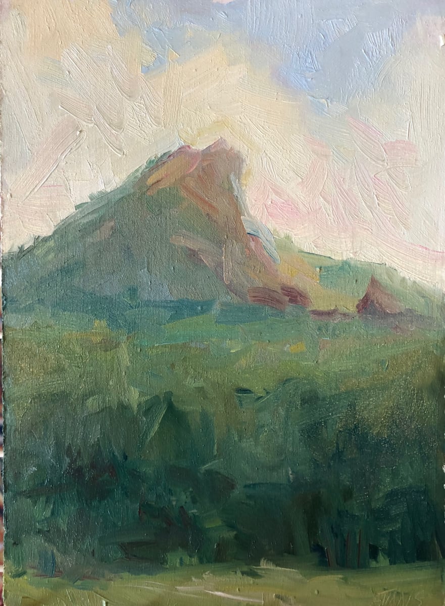 Looks Like An Indian by Amy Evans  Image: Painting of the iconic mountain that resembles a resting indian overlooking Willams Creek reservoir