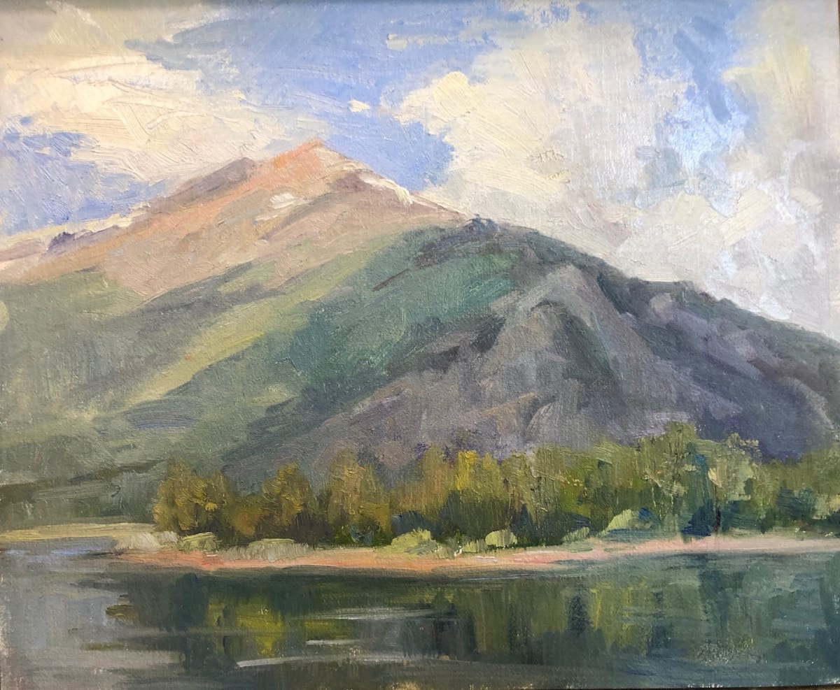 Lakeside by Amy Evans  Image: Plein air painting of Lake Dillon shore in early summer