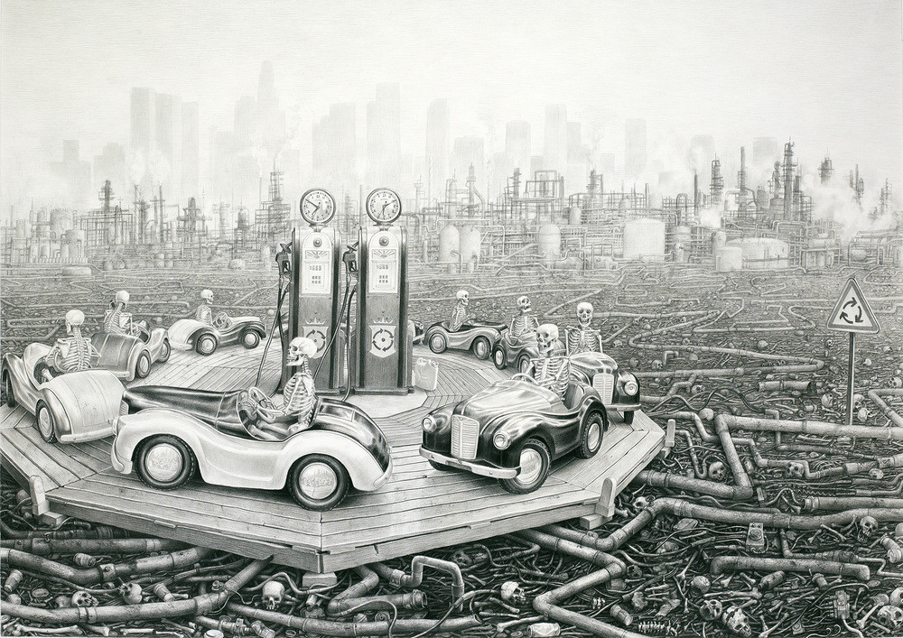 "Round & Round" by Laurie Lipton 