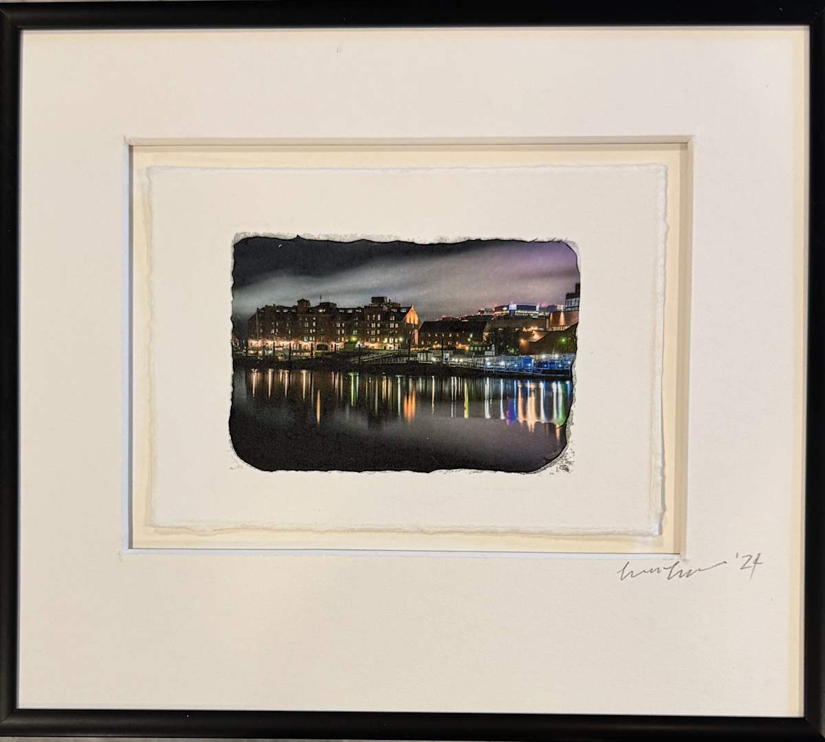 Boston Waterfront at Night by Lisa Libretto 