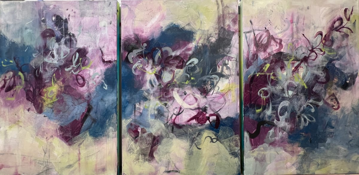 Garden Triptych by Lisa Libretto  Image: Triptych 24x36 each canvas