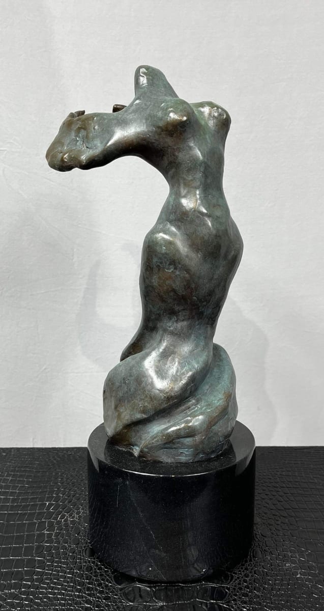 Victory (Bronze Enlargement) by Scott Gentry Sculpture  Image: Victory bronze with antique french blue patina