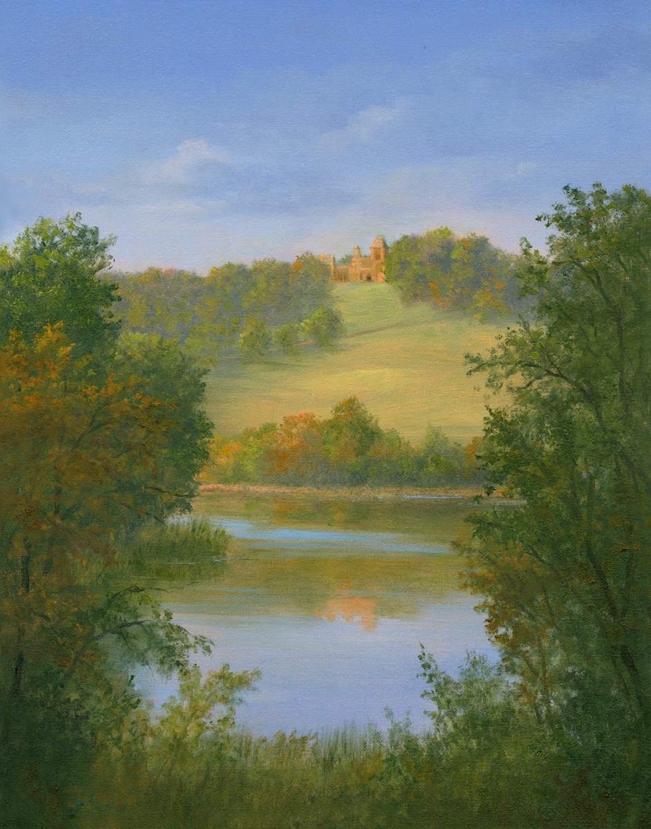Olana -reflection in the lake below by Tarryl Gabel, Image 1.