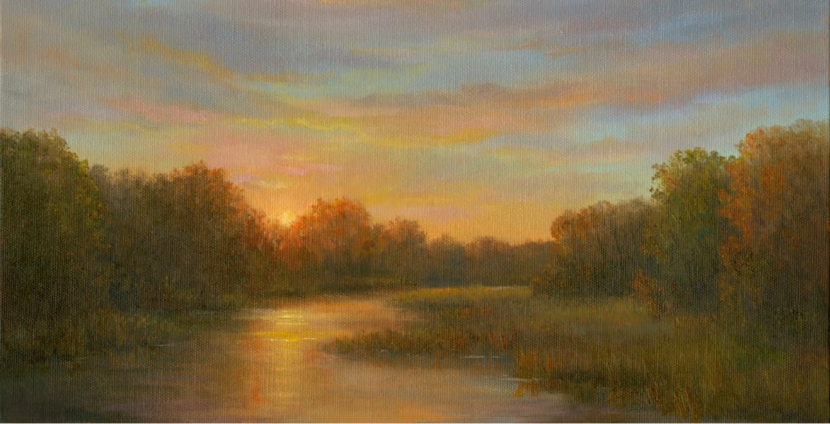Glowing Sunset over the Marsh by Tarryl Gabel 