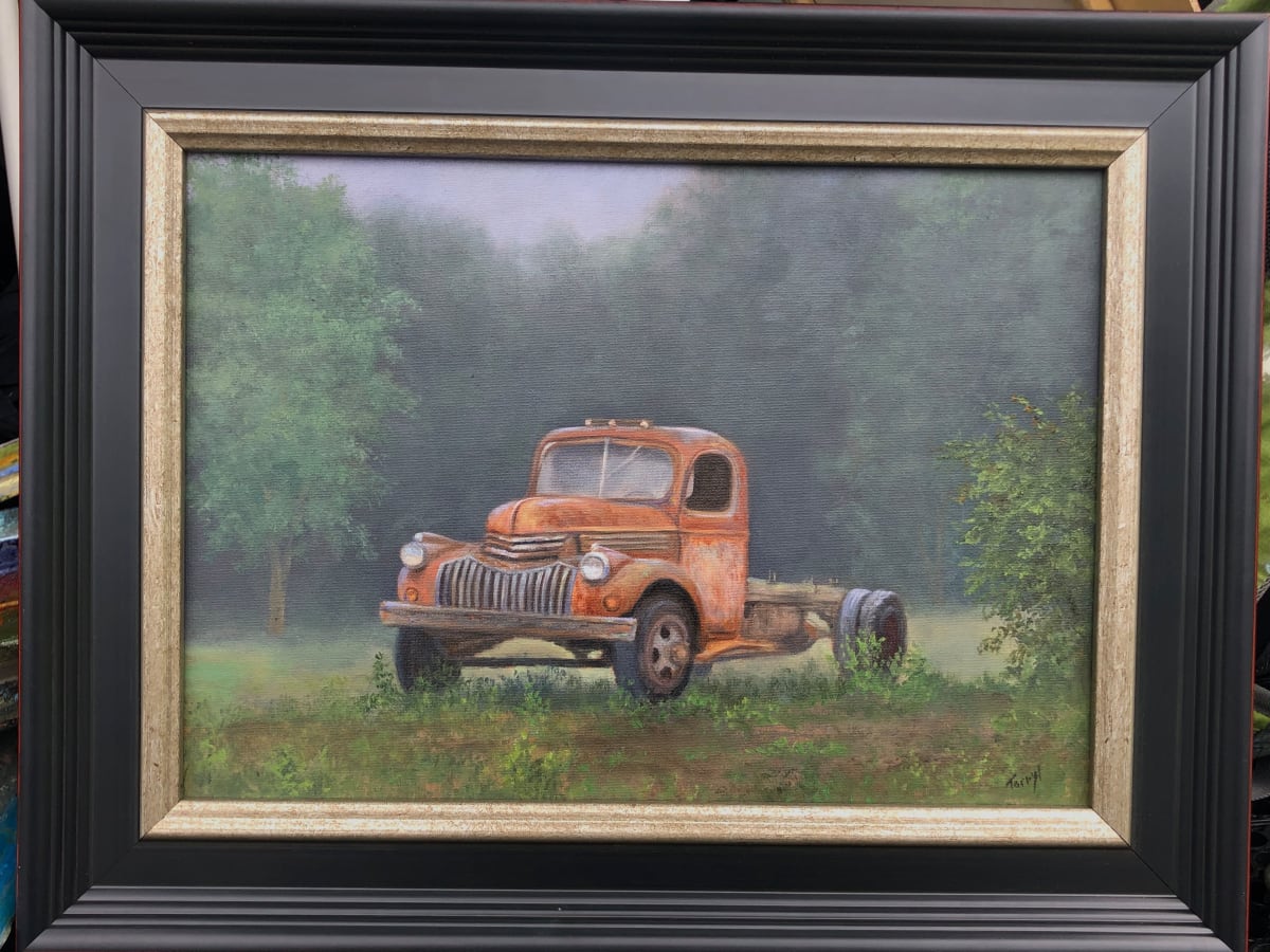Rusty Red Chevy  Image: Framed painting