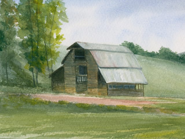 Old Barn-watercolor by Tarryl Gabel 