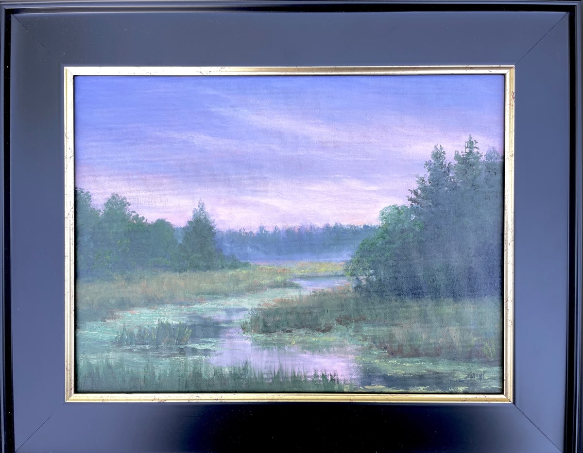 Lavendar skies, sunrise over the marsh 