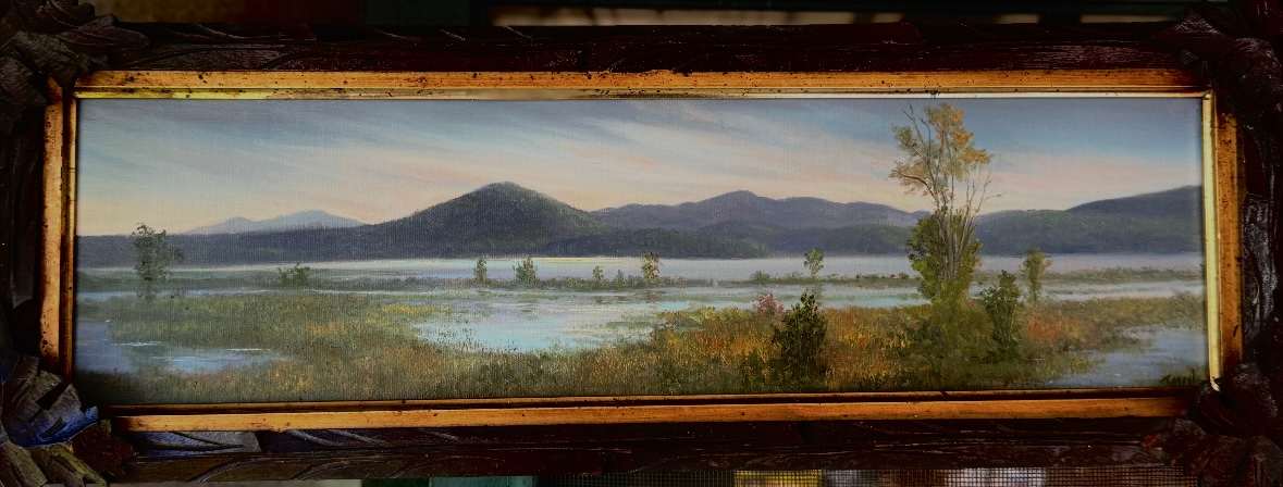 Raquette River and mountain view from the Causeway by Tarryl Gabel 