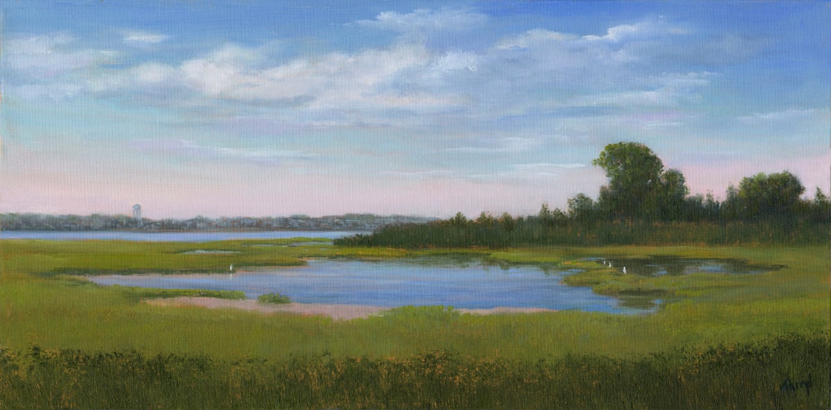Marsh with Egrets, Long Beach Island by Tarryl Gabel 