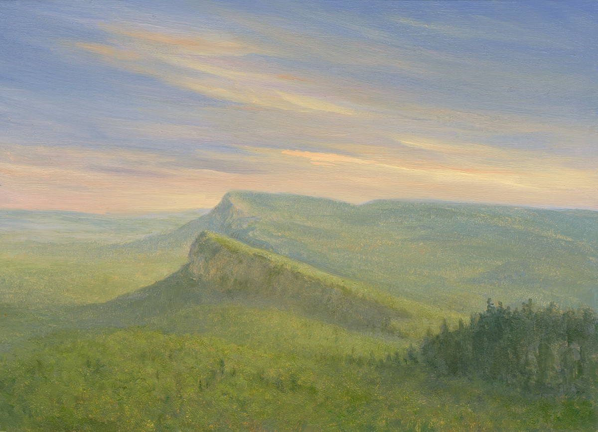 Sunset over the Gunks from Eagles Cliff  by Tarryl Gabel 