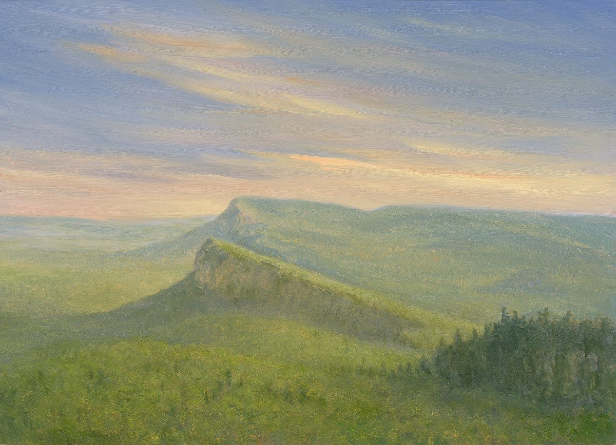 Sunset over the Gunks from Eagles Cliff  by Tarryl Gabel 
