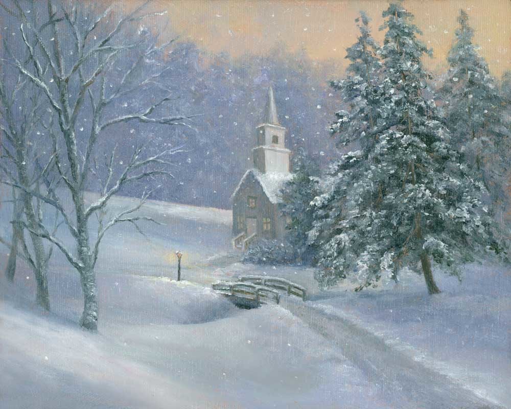 Silent Night, Country church by Tarryl Gabel 