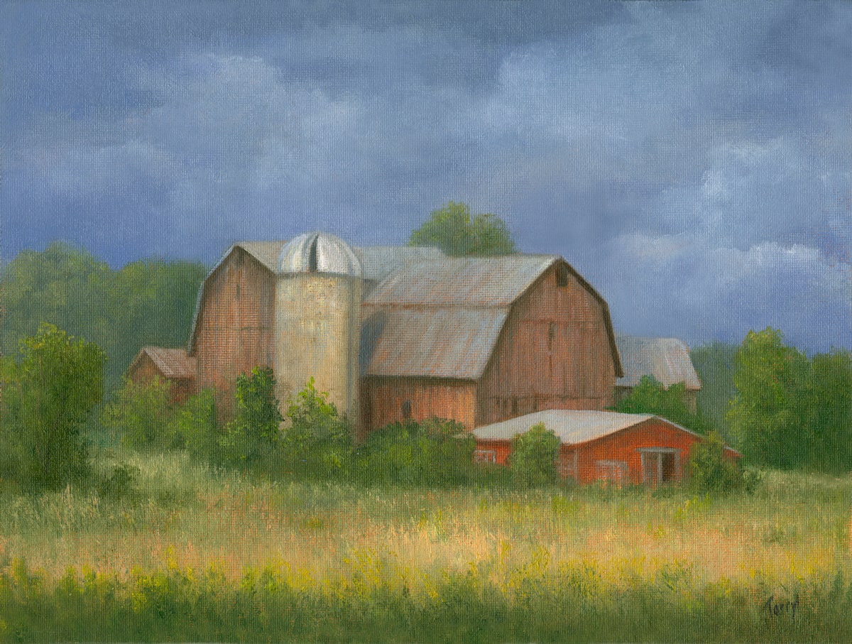 Passing Storm- Amish Barns 