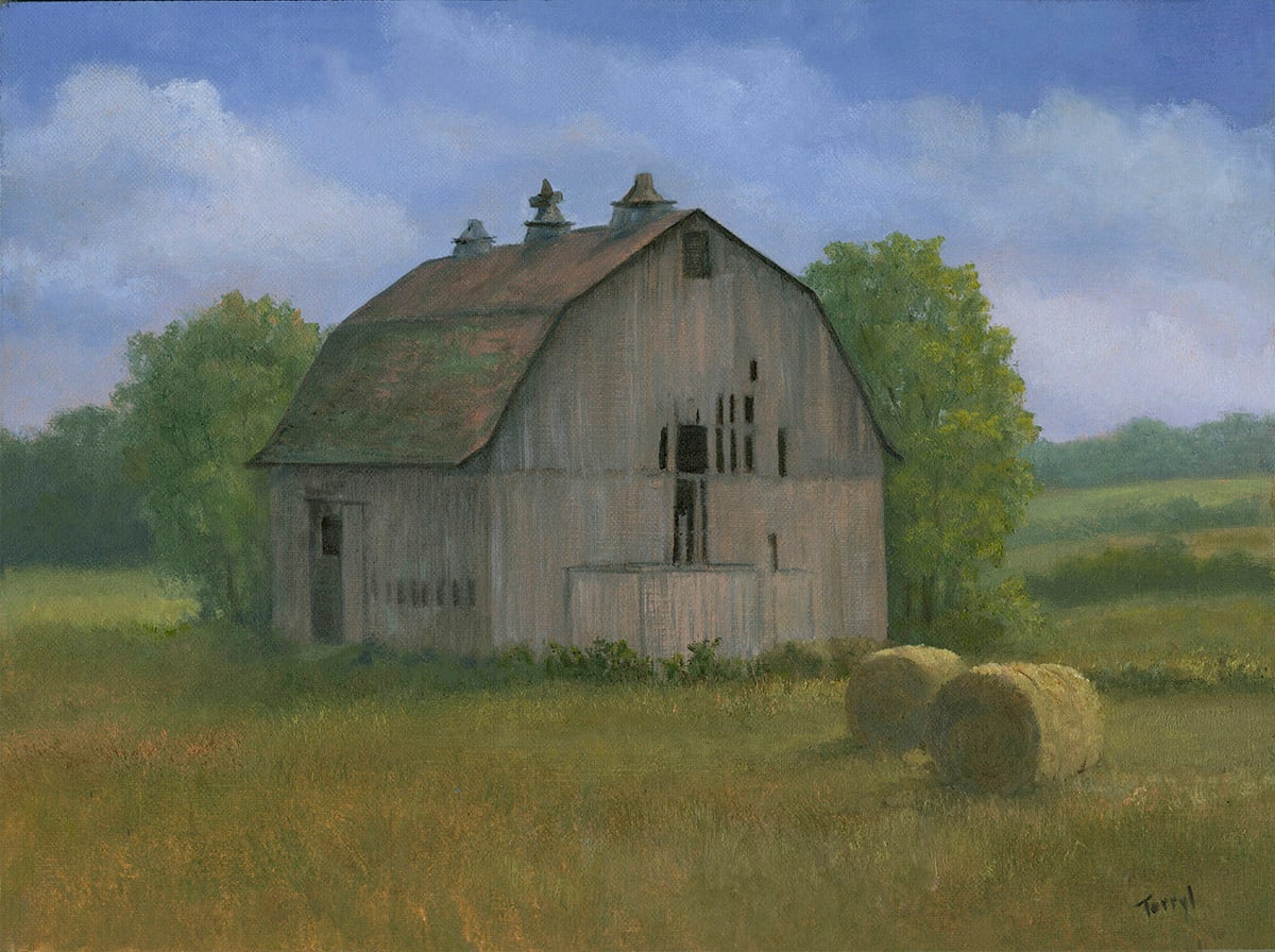 North Country Barn and Bales by Tarryl Gabel 