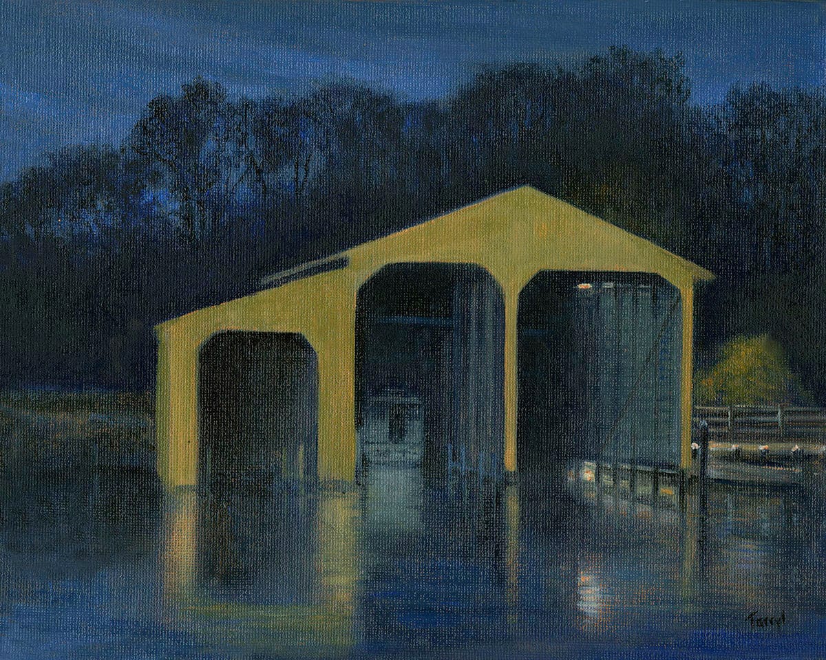 Boathouse nocturne by Tarryl Gabel, Image 2.