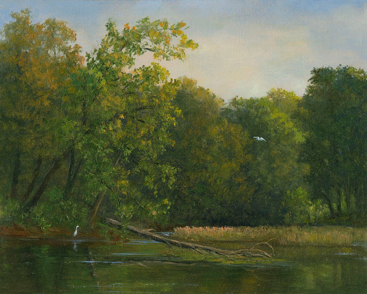 Golden Marsh with Egrets by Tarryl Gabel, Image 1.