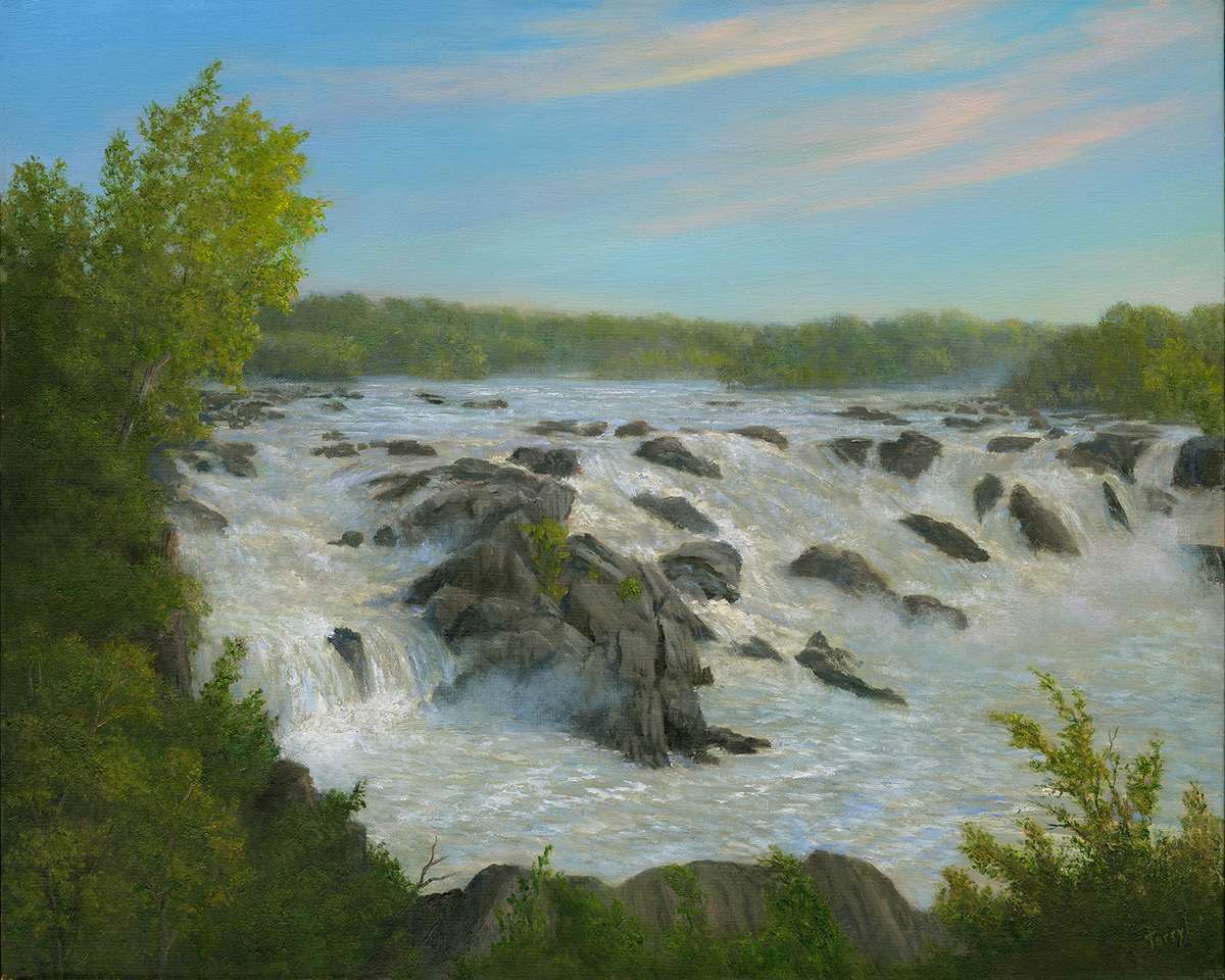 Springs Rains bring roaring falls- Great Falls by Tarryl Gabel 