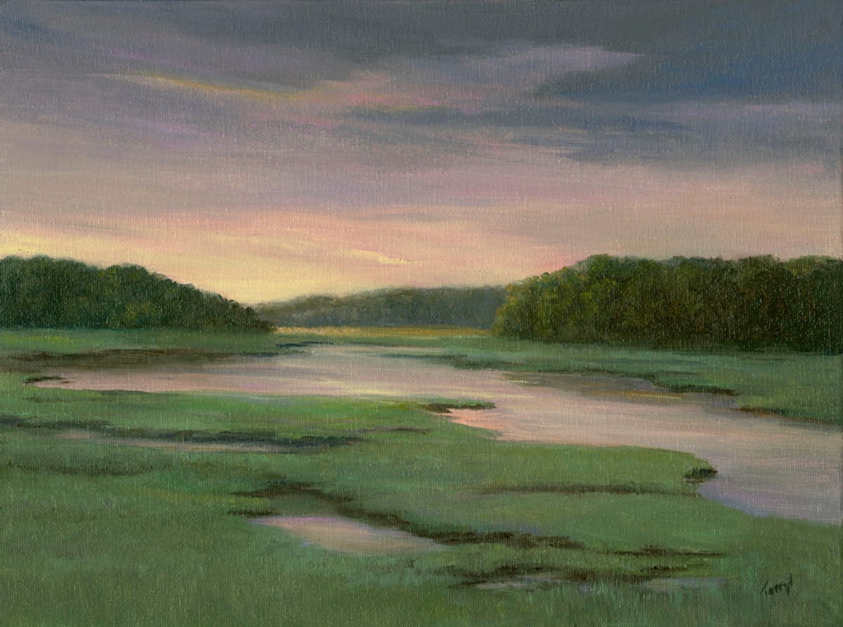 Sundown over Jones Salt Marsh, Gloucester MA by Tarryl Gabel 