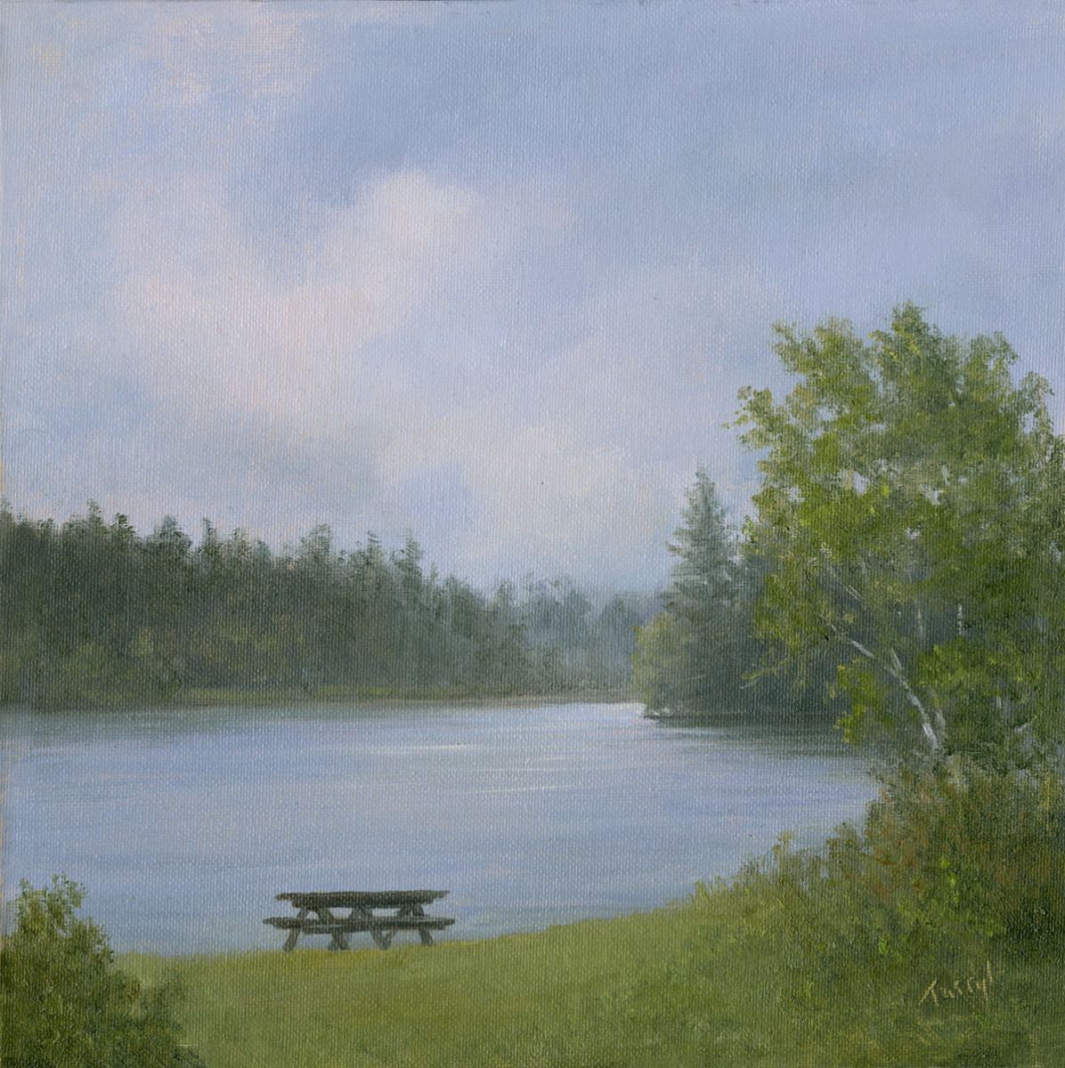 Lake Flower picnic table by Tarryl Gabel 