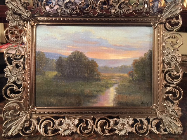 Sundown over the Marsh, miniature by Tarryl Gabel 