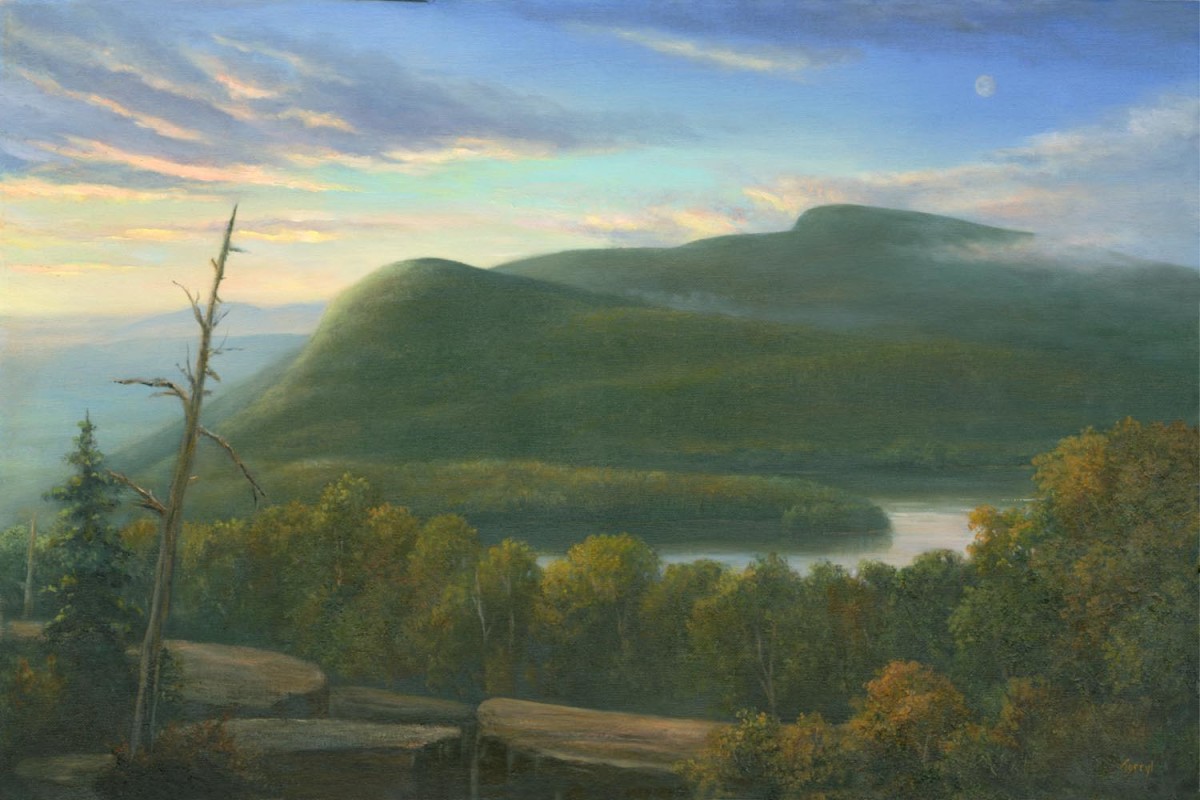 Sunrise over North/South Lake, Catskill Mountains by Tarryl Gabel 